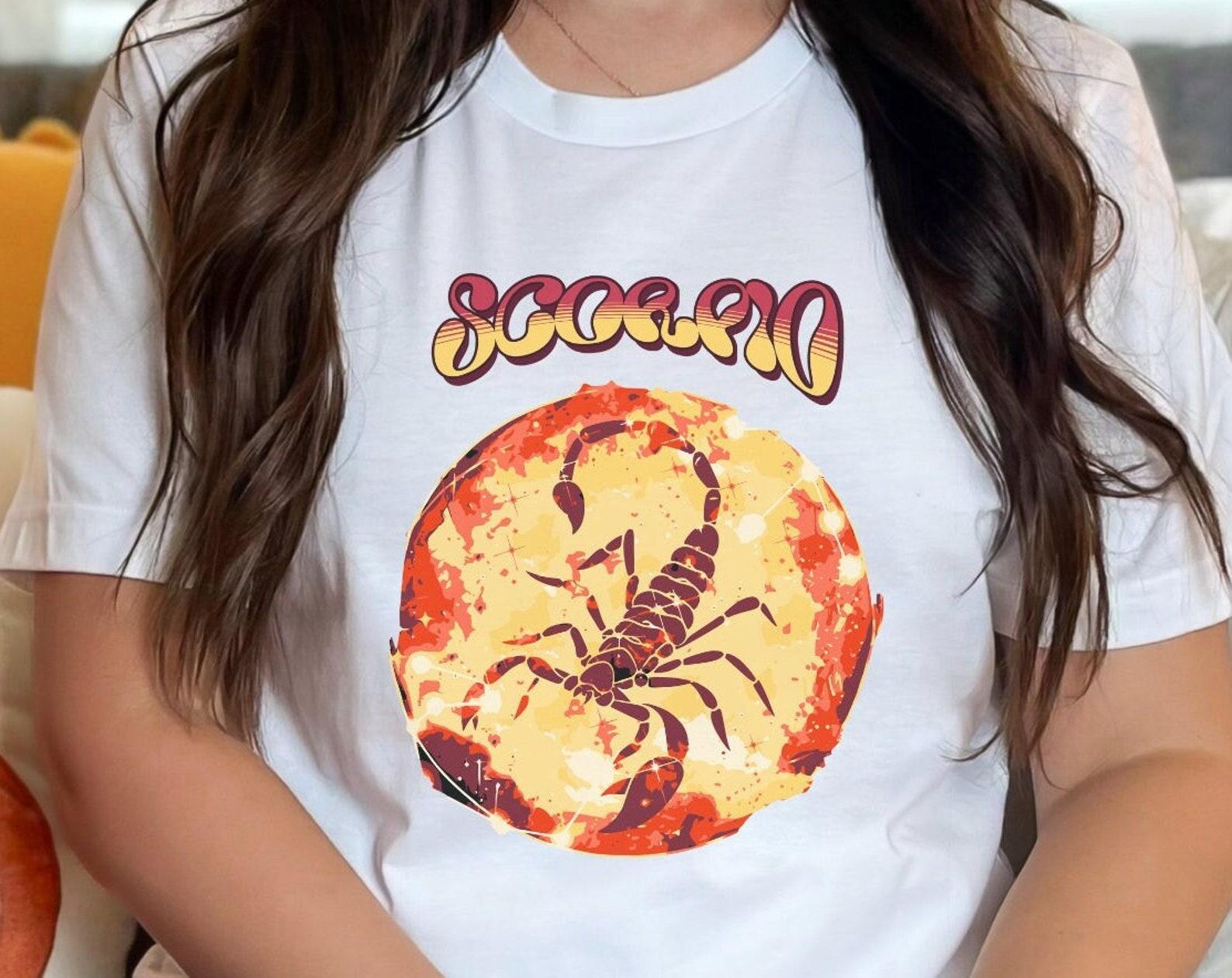 Scorpio Zodiac Shirt: Nature Lover Gift, Floral Scorpion Design 4XL