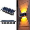 Lampă LED de perete pentru exterior, impermeabilă: Lumină solară cu funcție sus-jos pentru grădină și pereți exteriori