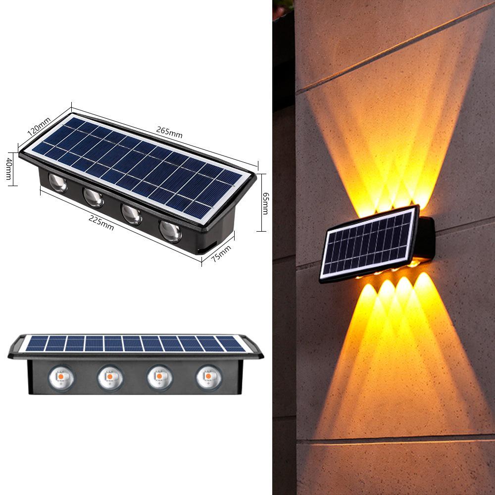 Lampă LED de perete pentru exterior, impermeabilă: Lumină solară cu funcție sus-jos pentru grădină și pereți exteriori