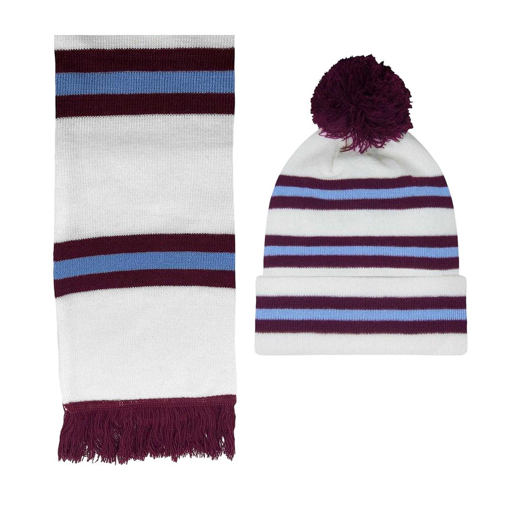 Fan Originals Unisex Adult West Ham Retro Hat And Scarf Set