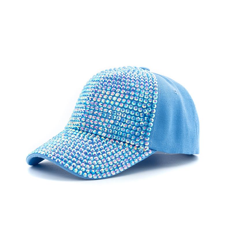 Sunshade new Korean trendy full diamond baseball cap neutral wind foreign trade rhinestone adult wide-brimmed hat