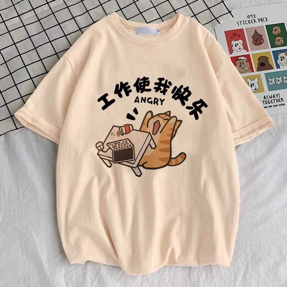 

korean Cartoon Cat t shirt teen clothes graphic hip hop Pastel Trendy t-shirt Vintage Psychedelic Pastel 2000s Grunge women 3XL