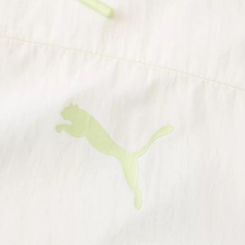 PUMA Uv Protection Windbreaker With Contrast Logo, Hooded Zip-Up, Long Sleeve, Comfortable Casual Sport Women Outerwear White 628376-65