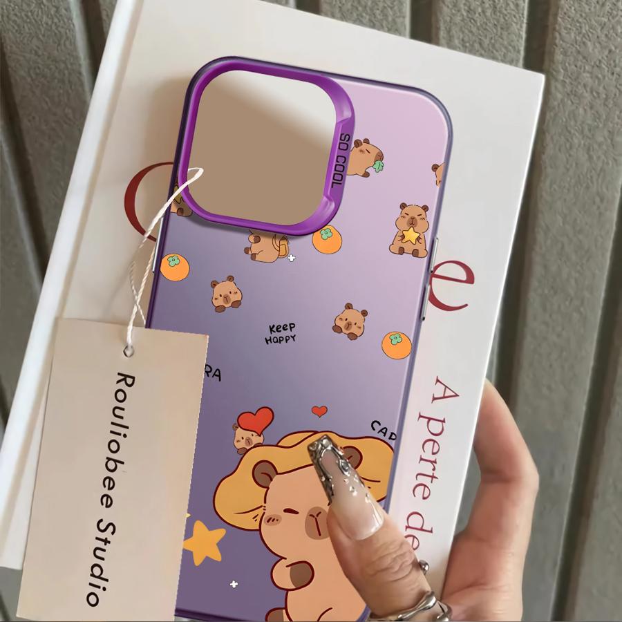Back Phone Cover Case for iPhone 17 Pro Max Air 14 15 Plus 13 Pro 16 12 XS 11 XR Cartoon Guinea Pig