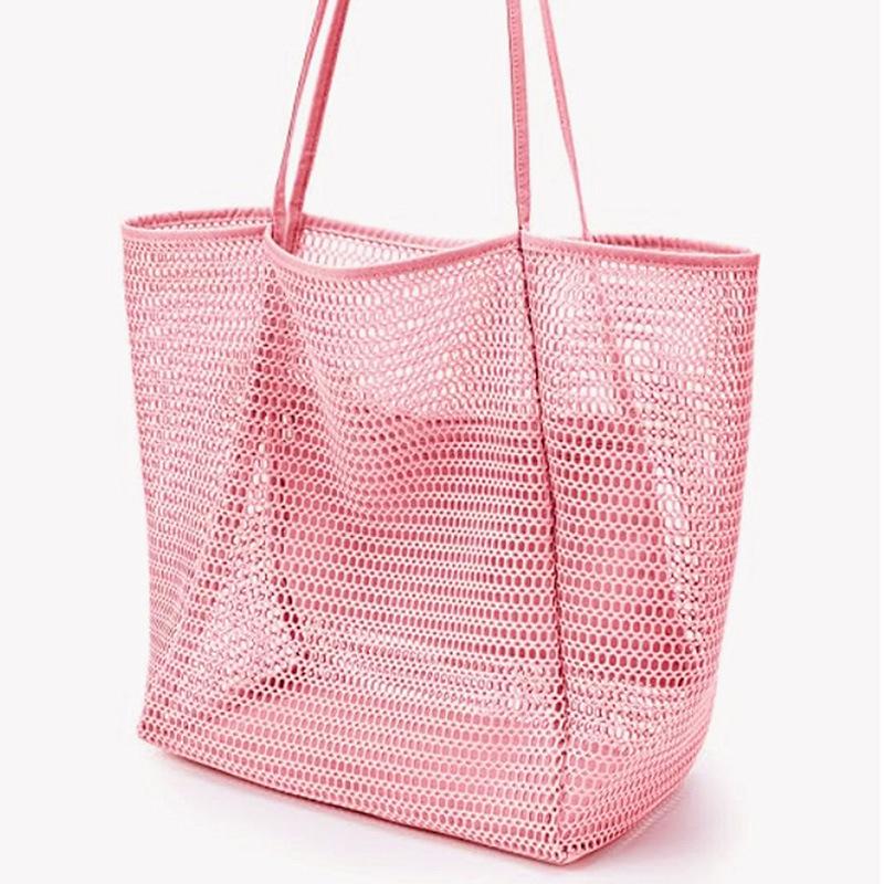 Borsa a mano grande da donna in rete con tasche multiple per viaggio, uscite e nuoto