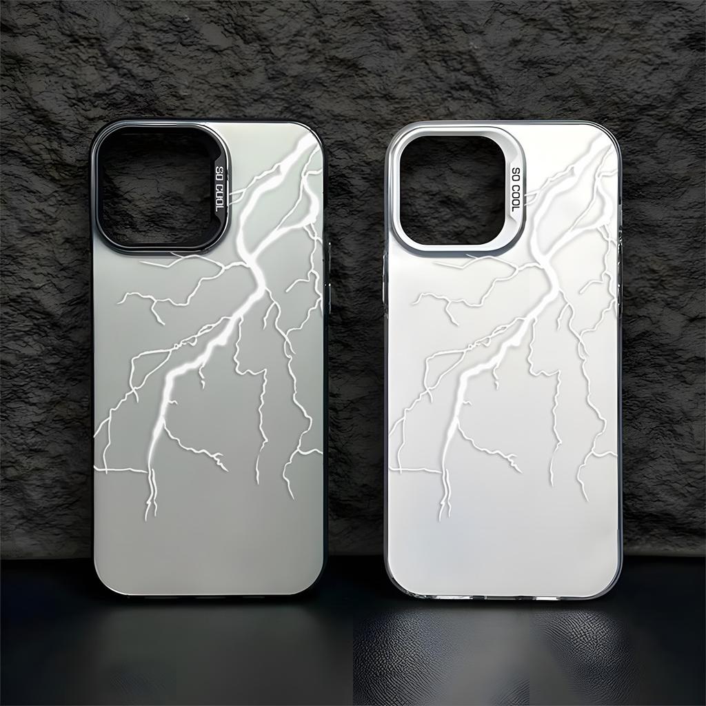 Silver Lightning Bolt Case for iPhone 18 Pro Max, iPhone 14 Plus, Minimalist Design, iPhone 13 Pro, and 12min.