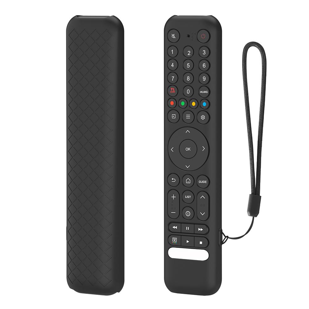 Silicone Remote Case for TCL RC716/RC833 GUB1 Remote Protective Case Anti-Slip Silicone Sleeve Shockproof Anti-Drop with Lanyard