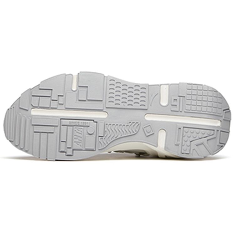 Anta AT91 Synthetic Leather Non-Slip Wear-Resistant Breathable Lightweight Low-Top Dad Shoes Women Sneakers Gray White 122148850-1