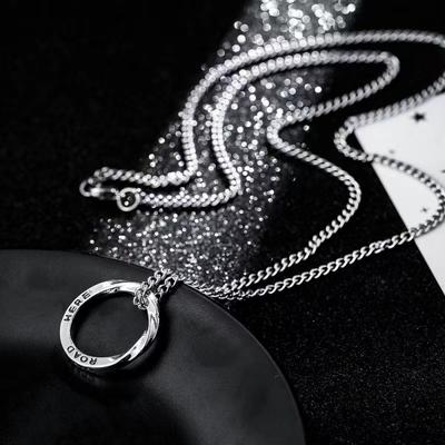 Mobius Necklace Men'S Trend Versatile Design Sense Senior Boys Necklace Summer T-Shirt Pendant Jewelry