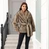 Long Faux Fur Coat Women Autumn Winter Large Jacket Overcoat Turn Down Collar Pockets Luxury Thick Coat Warm Jackets Maxi Coats