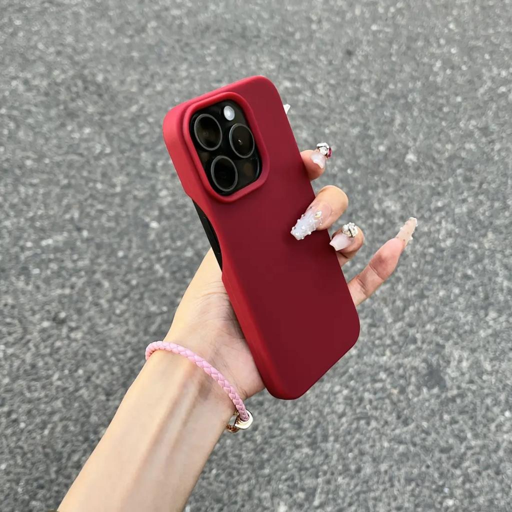 Für Apple 17promax Handyhülle für IPhone 16 Imitation Flüssigsilikon Weiche Hülle 15 Dopamin-Farbe