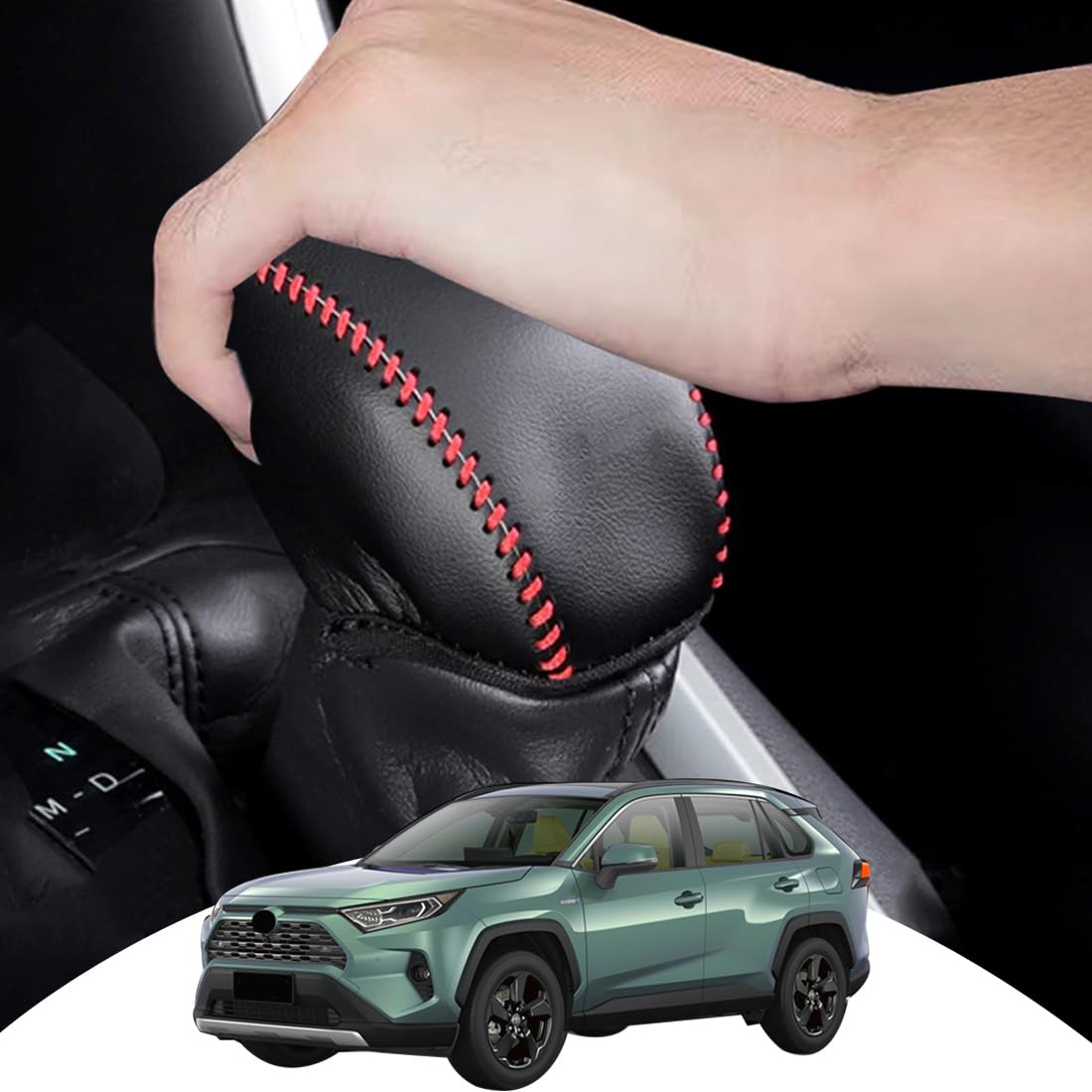 

solaay RAV4 & RAV4 PHV XA50 Series Shift Knob Cover, No Needlework, Gear Shift New RAV4 XA50 series красный