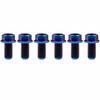 Ruifu M8x15 20 25 30 35 40 45 50 55 60 65mm Motorcycle Small Head Flange Hex Bolts, 1.25mm Pitch, Pack of 6 (M8x15mm, Blue)