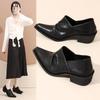 2026 One-foot Loafer Commuter Platform Wizard Trendy Women's Heightening Head Leather Niche Casual Sderby Shoes