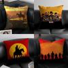 Famous Game Red Dead Redemption-Pop Pillow Case Anti-dustmite Pillowcase Invisible Zipper Silky Short Plush Sofa Cushion Cover