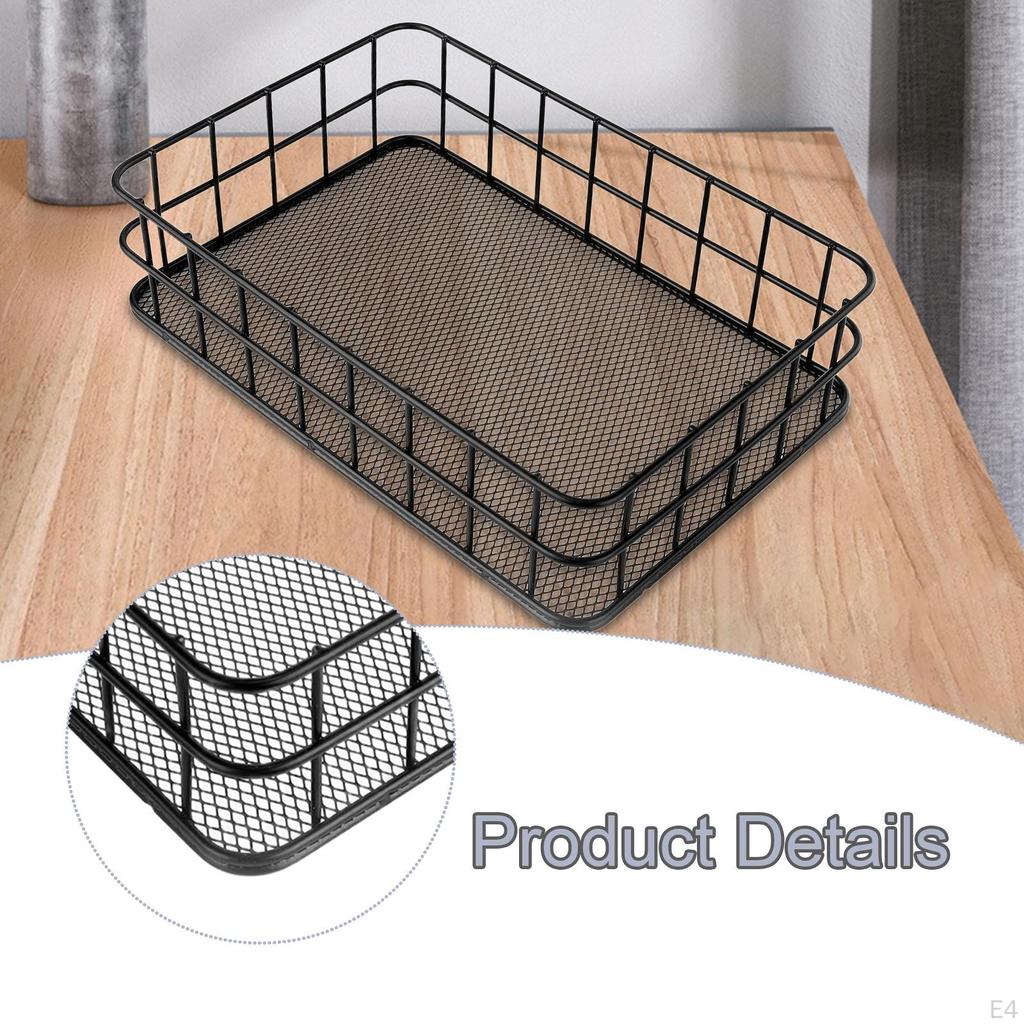 Decorative Rectangular Wire Basket for Home Storage, Ideal Garages, Laundry Rooms, And Closets.