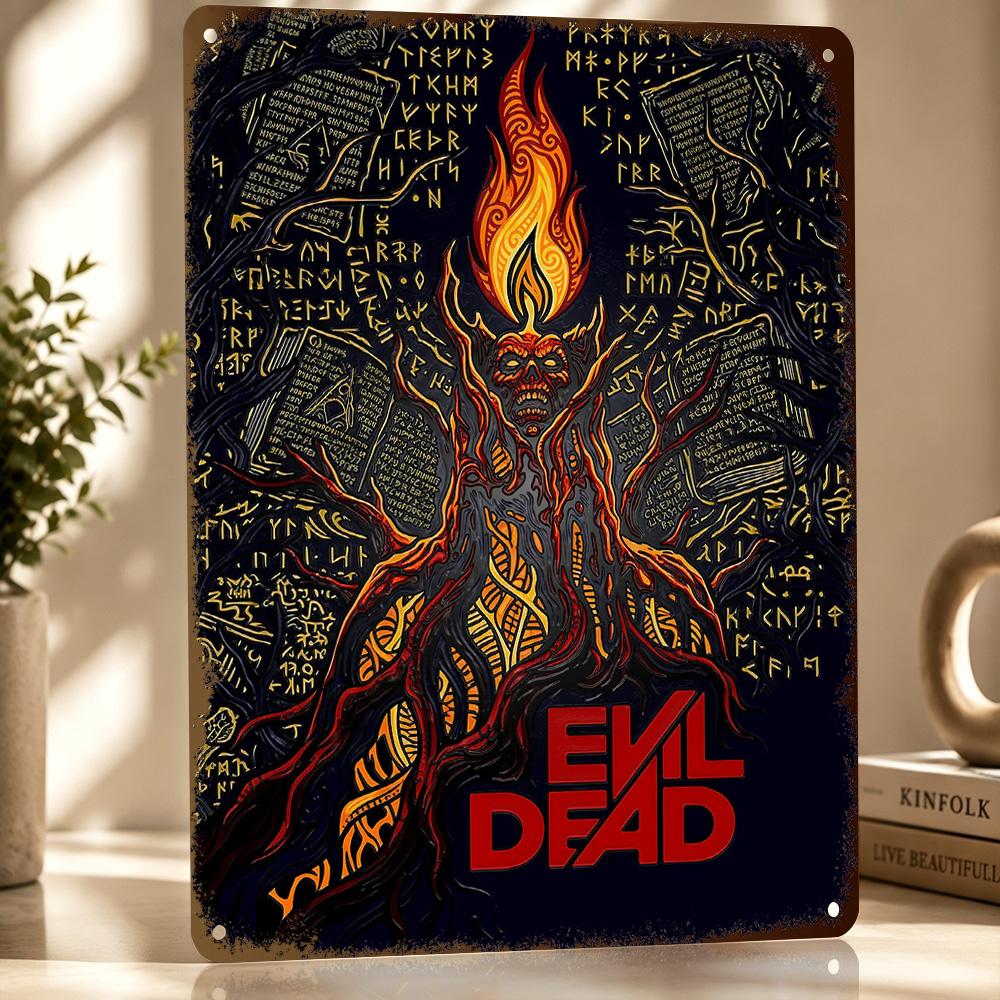 Evil Dead Personalized D Textured Metal Poster Wall Art Tinplate Sign for Bar Accessories Bedroom Stuff Room Decor Funny Signs
