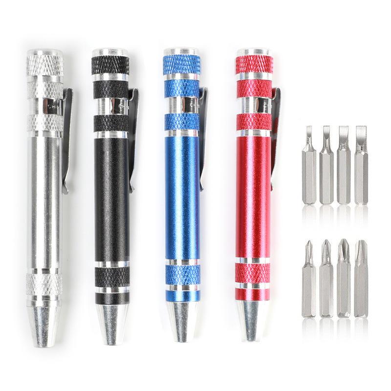 1pc, 8-in-1 Magnetic Screwdriver Set - Durable Aluminum Alloy, Portable with Detachable Cover, Household Daily Use Tools