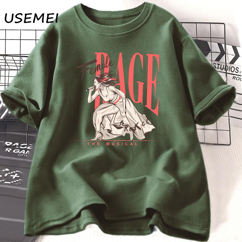 

Женская футболка Rage The Musical унисекс повседневная хлопковая футболка с коротким рукавом летняя футболка с круглым вырезом и музыкальным принтом уличная одежда унисекс L