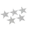 5 Pcs Star Iron On Patches 6cm Silver Resin Shiny Rhinestone Five Pointed Star Hot Melt Adhesive