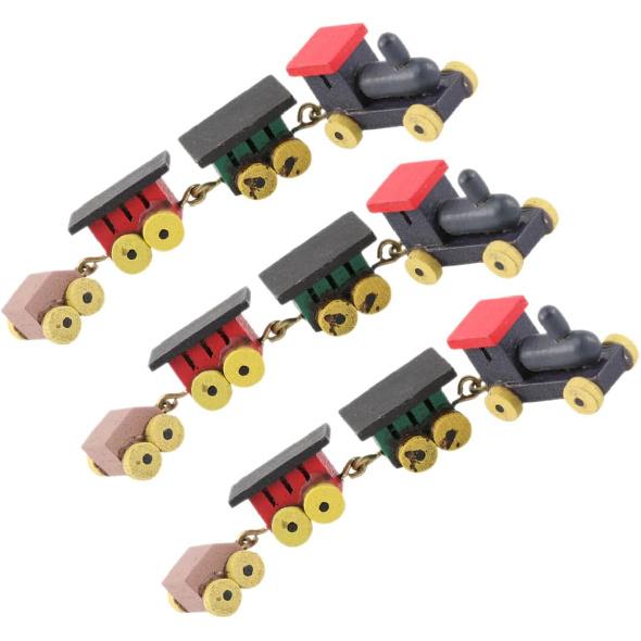 

TOYANDONA 3 шт. Настольное украшение для кукольного домика - Деревянный рождественский поезд, игрушка, имитация паровоза, мини-статуэтка, декор