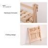 Wooden Desktop Storage Rack Double Layer Foldable Design Smooth Edge Burr Free Decorative Plant Stand Display Shelf