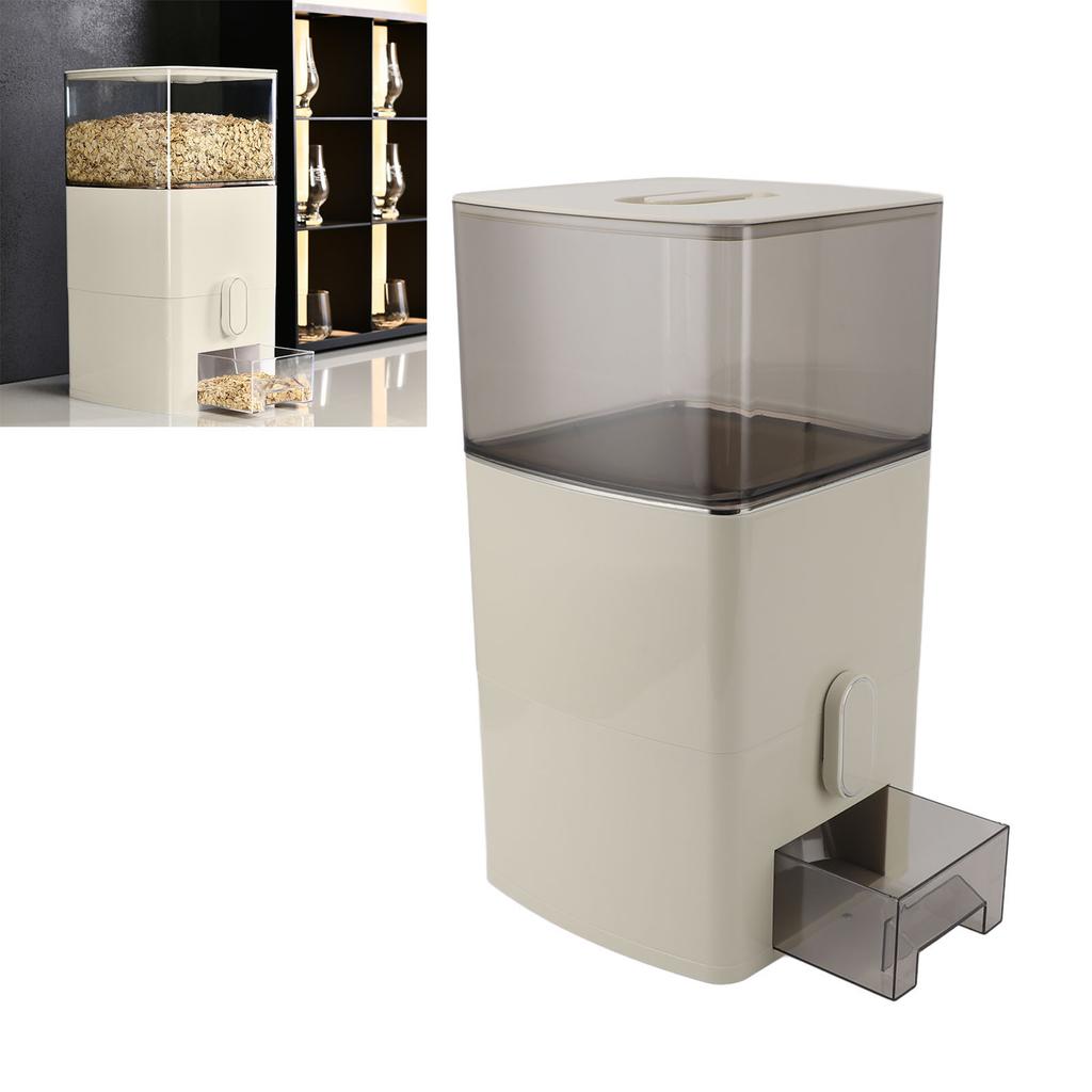 Rice Dispenser 13.2lb Capacity Transparent Window Dry Food Storage Container with Measuring Cup for Kitchen Flour Sugar