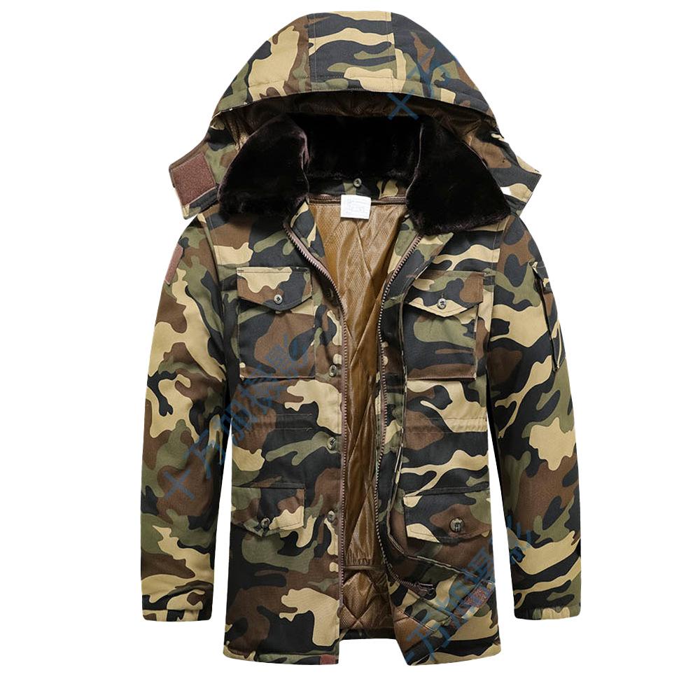 Men's Winter Camouflage Coat: Thick, Mid-Length, Cold-Resistant, Plus Size Cotton Jacket
