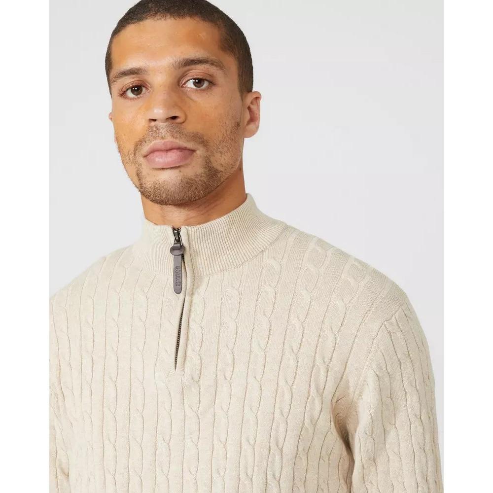 Maine Mens Cable Cotton Half Zip Jumper