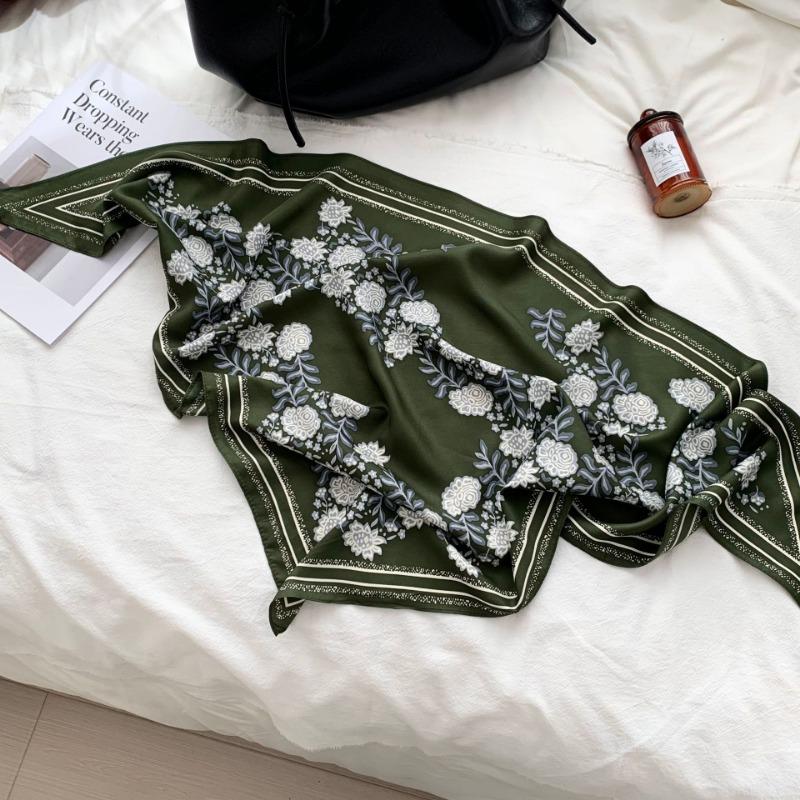 Cashew flower silk scarf new trend bag headscarf headband neck protector scarf scarf small shawl triangle scarf fart curtain