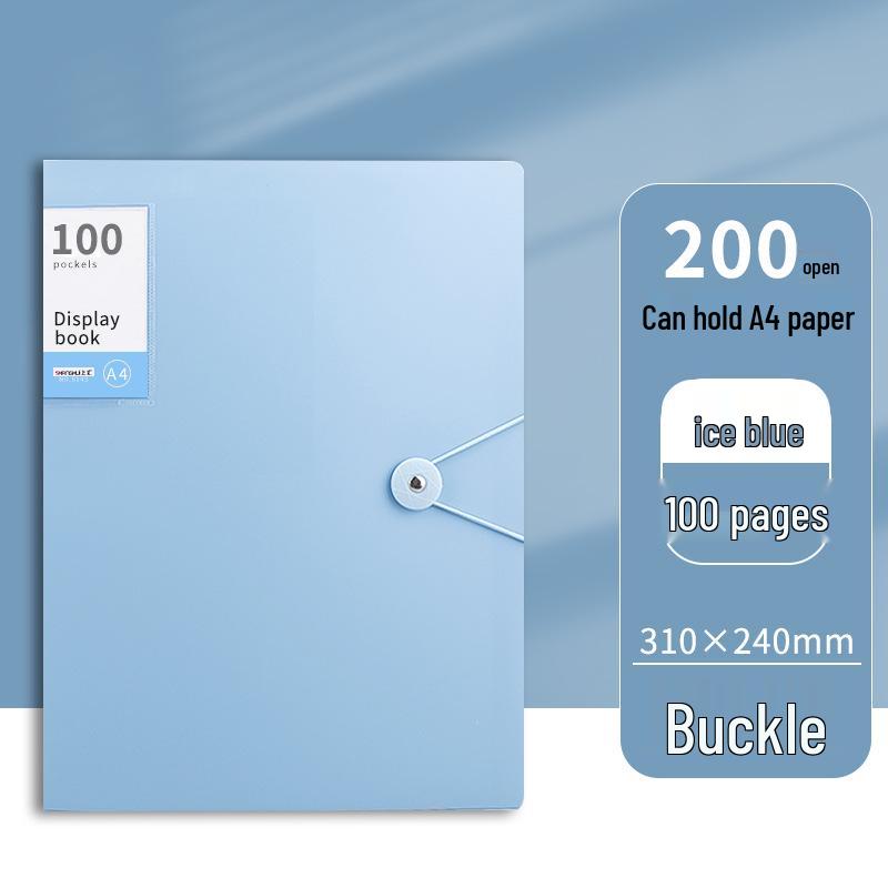 Large Capacity Transparent Snap Fastener Document Folder & Test Paper Storage Binder