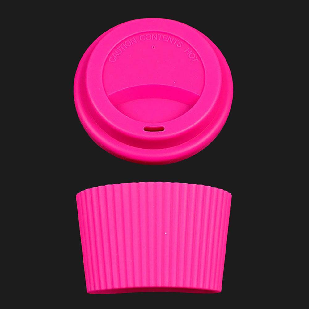 Silicone World 2PCS/Set Silicone Coffee Cup Cover Heat Insulation Anti Slip Cup Sleeve Mug Glass Cup Cover Anti-Dust Cup Lids