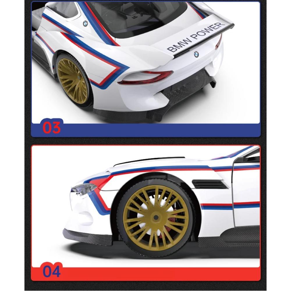 1/24 BMW CSL Alloy Track Racing Car Model Diecasts Metal Toy Car Vehicles Model Simulation Sound and Light Collection Kids Gifts