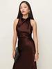 Spring Summer Sexy Halter Long Dress - European & American Style, Slim Fit, Solid Color, Sleeveless for Women