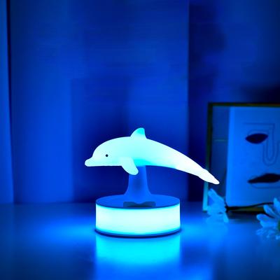 Dolphin 3D Colorful Colorful Small Night Light Sensing Girl Cute Creativity Charging Touch Bedroom Atmosphere Table Light