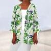 Women's Casual Fashion Caot Printed Lightweight Medium Length Jacket Cardigan