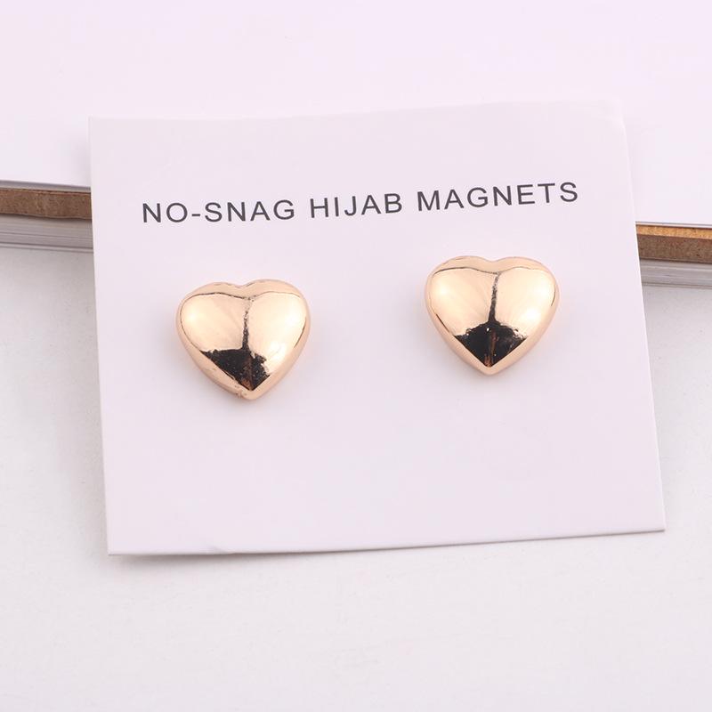 Hui Hijab Scarf Heart-Shaped Magnetic Collar Clip