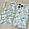 Retro Blue Butterfly for iPhone17promax Mobile Phone Case Apple 14 Large Hole 16/13 New 15
