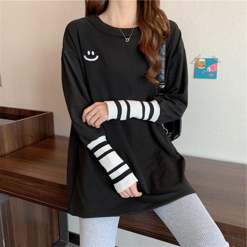 Samt Langarm T-Shirt Damenoberteil