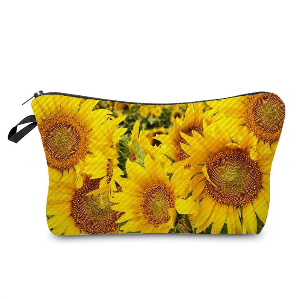 Women Flower Print Cosmetic Bag Toiletries Organize Travel Storage Case 6388