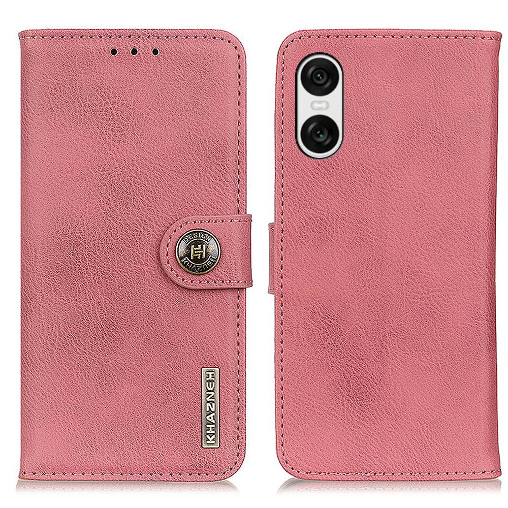 KHAZNEH For Sony Xperia 10 VI Leather Wallet Case Cowhide Texture Phone Cover