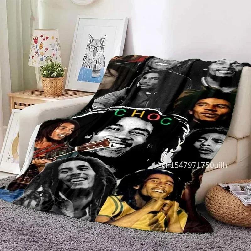 Bob Marley Album Blanket Reggae Music Jamaican Style Soft Flannel Blanket Portable Home Travel Sofa Blanket
