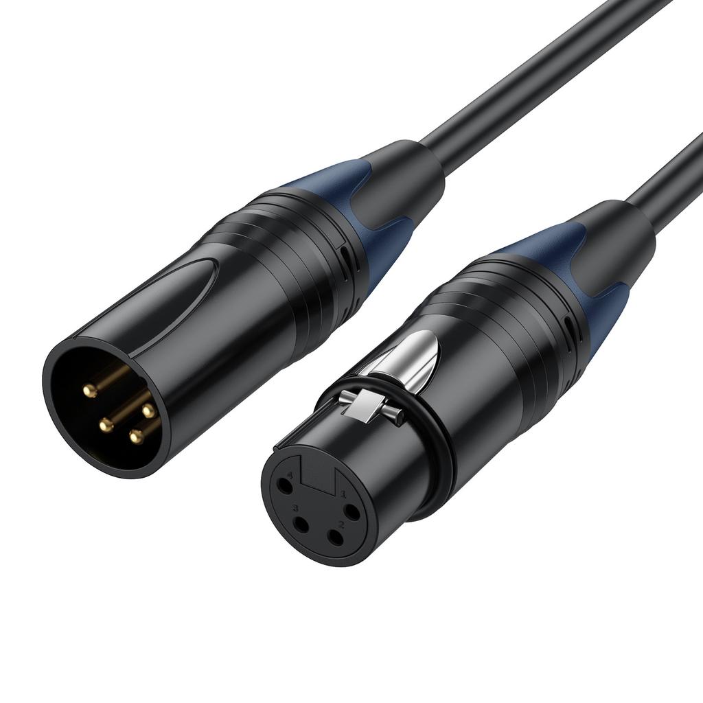 XLR4 Kabel Mikrofonkabel 4-polig Stecker auf Buchse Verlängerungskabel für Studio-Recorder Mikrofone Mischpulte LED-Licht