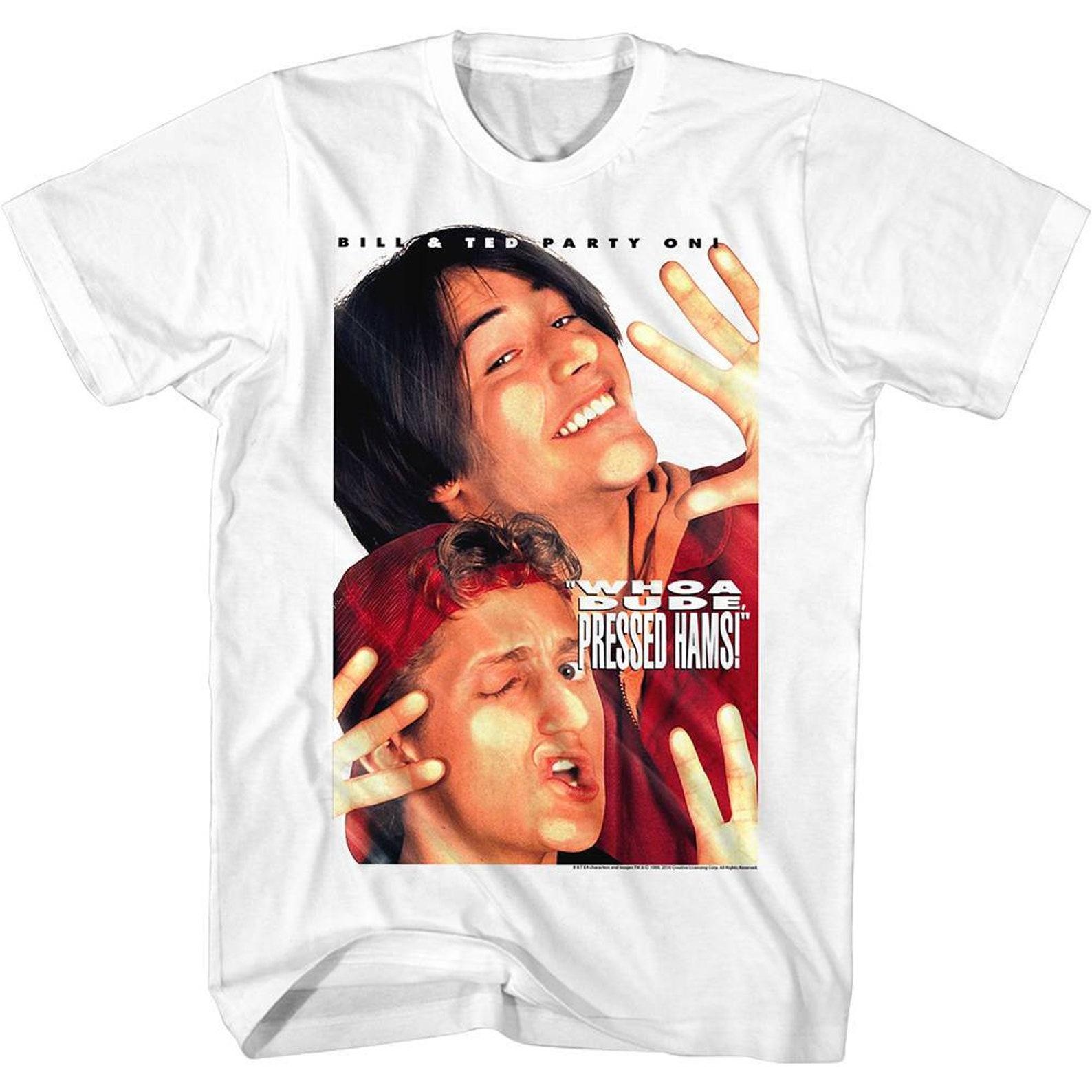 Bill and Ted Pressed Hams White Adult T-Shirt L