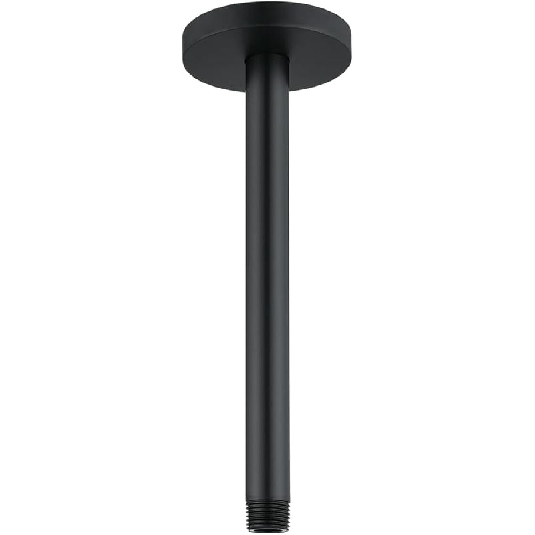 RANDOM Shower Arm with Flange,Gold 4 Inches Ceiling Mount Shower Head Extension Arm Straight Arm Ceiling-Mounted For Fixed Shower Head,Brushed 8″ Matte Black(Round Fl