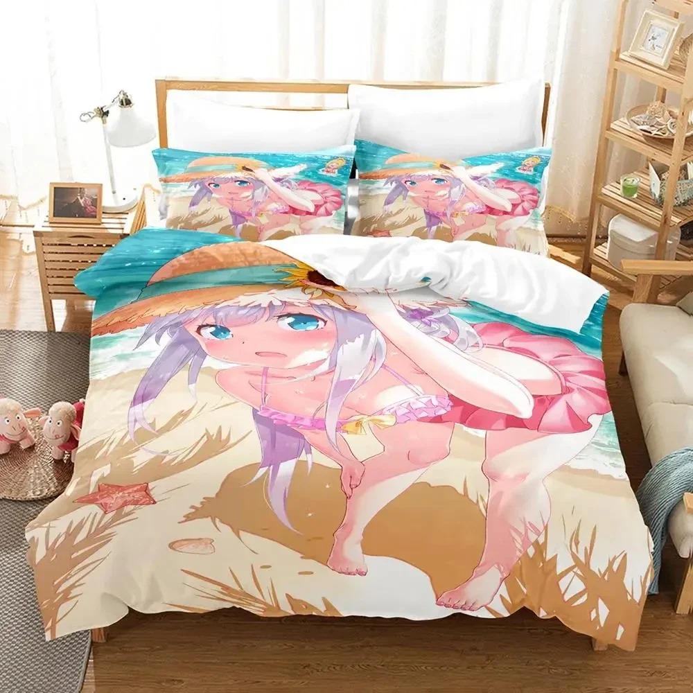 Anime Izumi Sagiri Eromanga Sensei Bedding Set Duvet Cover Bed Set Quilt Cover Pillowcase Comforter King Queen Size Boys Adult