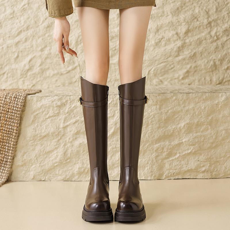 Long boots women's spring new velvet platform Maillard Martin boots tall knight boots
