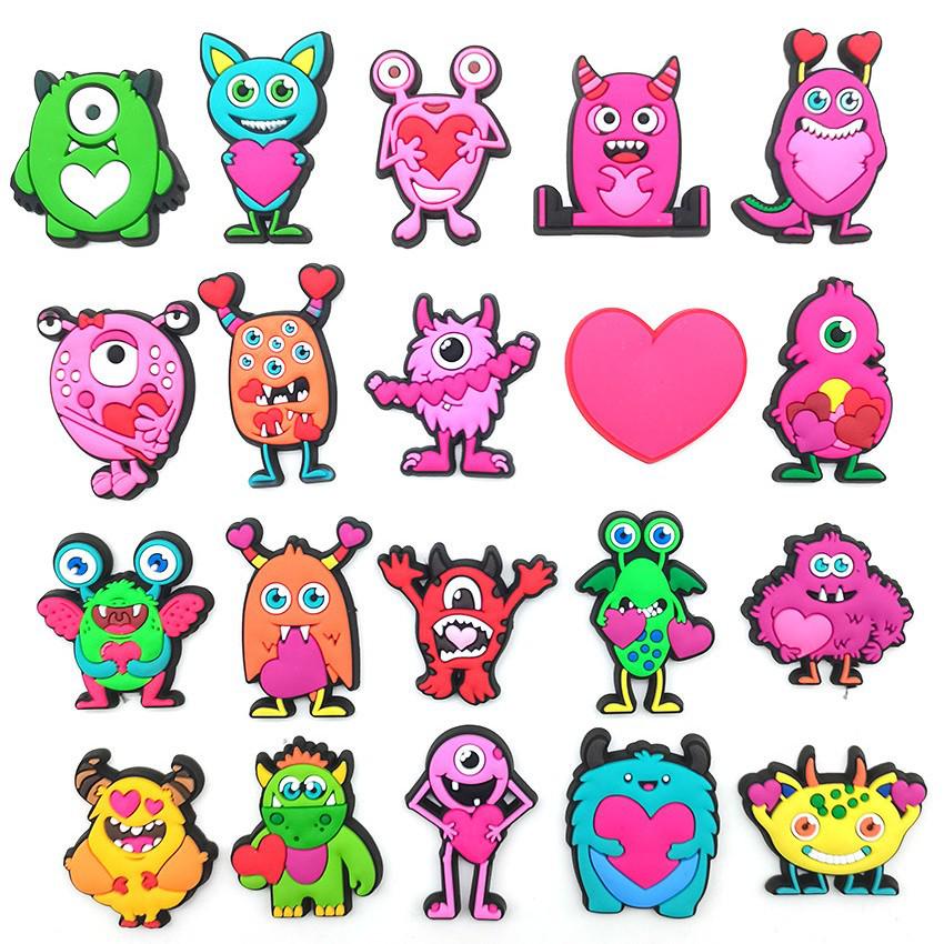 Valentine s Day Monster Shoe Charms Set – PVC Rubber Croc Accessories
