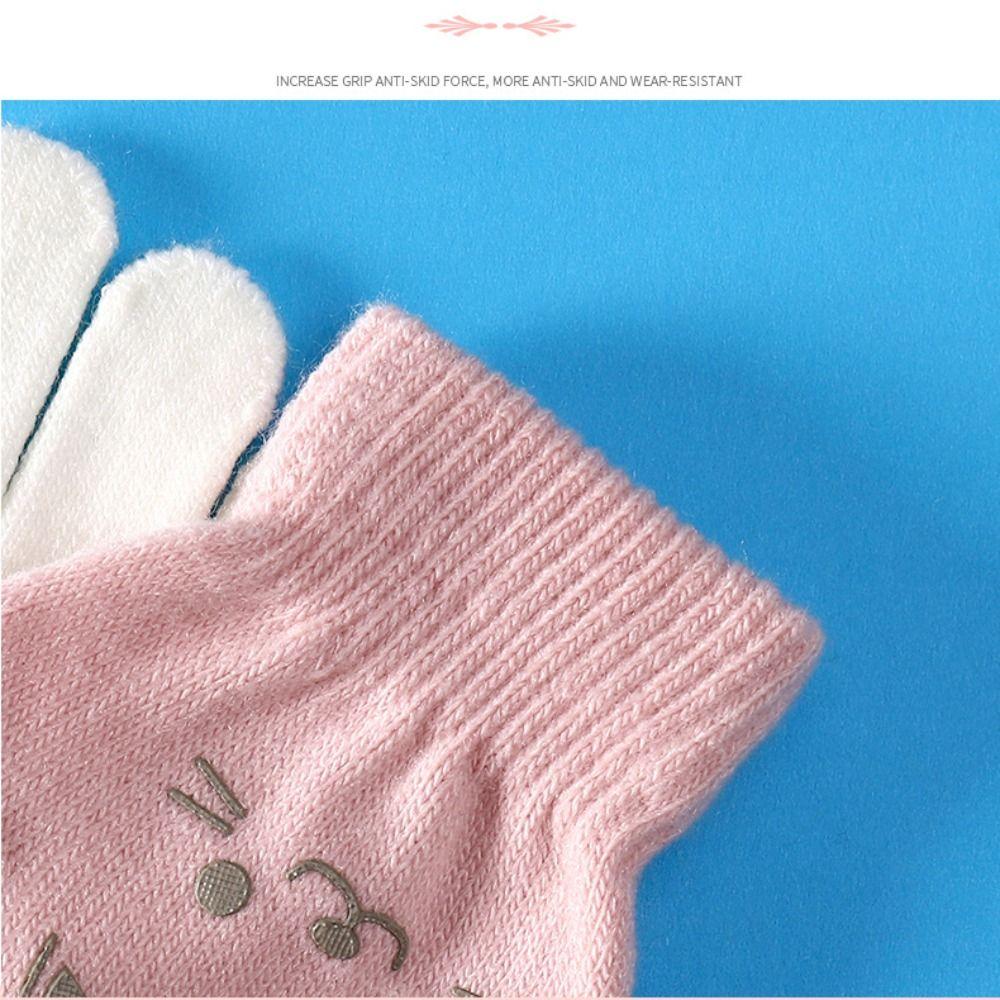 Gestrickte Strickhandschuhe Winter Warm Vollfingerhandschuhe für 4-8 Jahre Alte Baby Jungen Mädchen