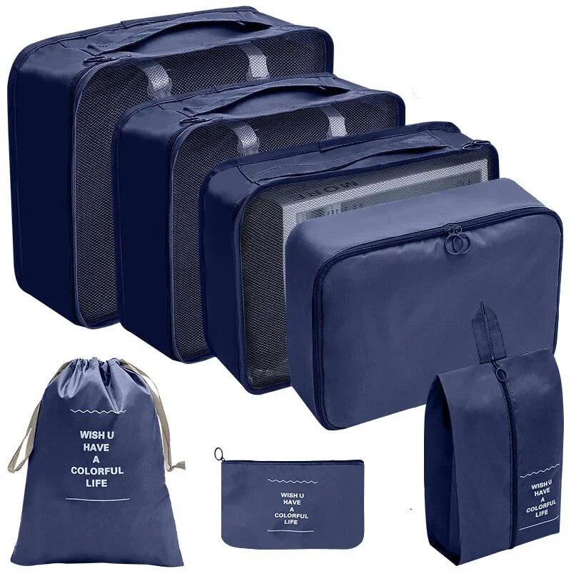 Travel Clothes Storage Bag for Woman Man Portable Packing Cubes Suitcases Organizer Set